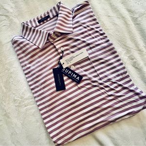 TURTLESON MEN'S SZ EXTRA LARGE GOLF TAYLOR POLO LAVENDER STRIPE